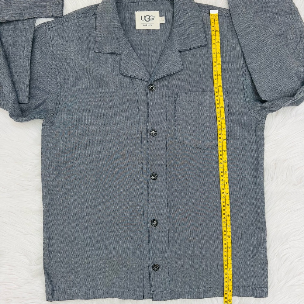 NWOT! Mens Small Navy UGG Benidikt Herringbone Sleepwear Sleep PJ Shirt Top - Picture 10 of 10
